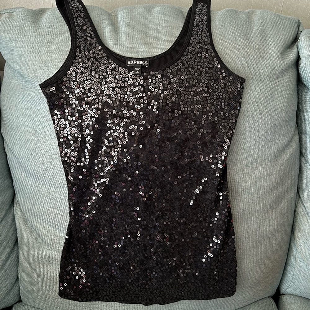 Express Sparkle Sequins Tank Top